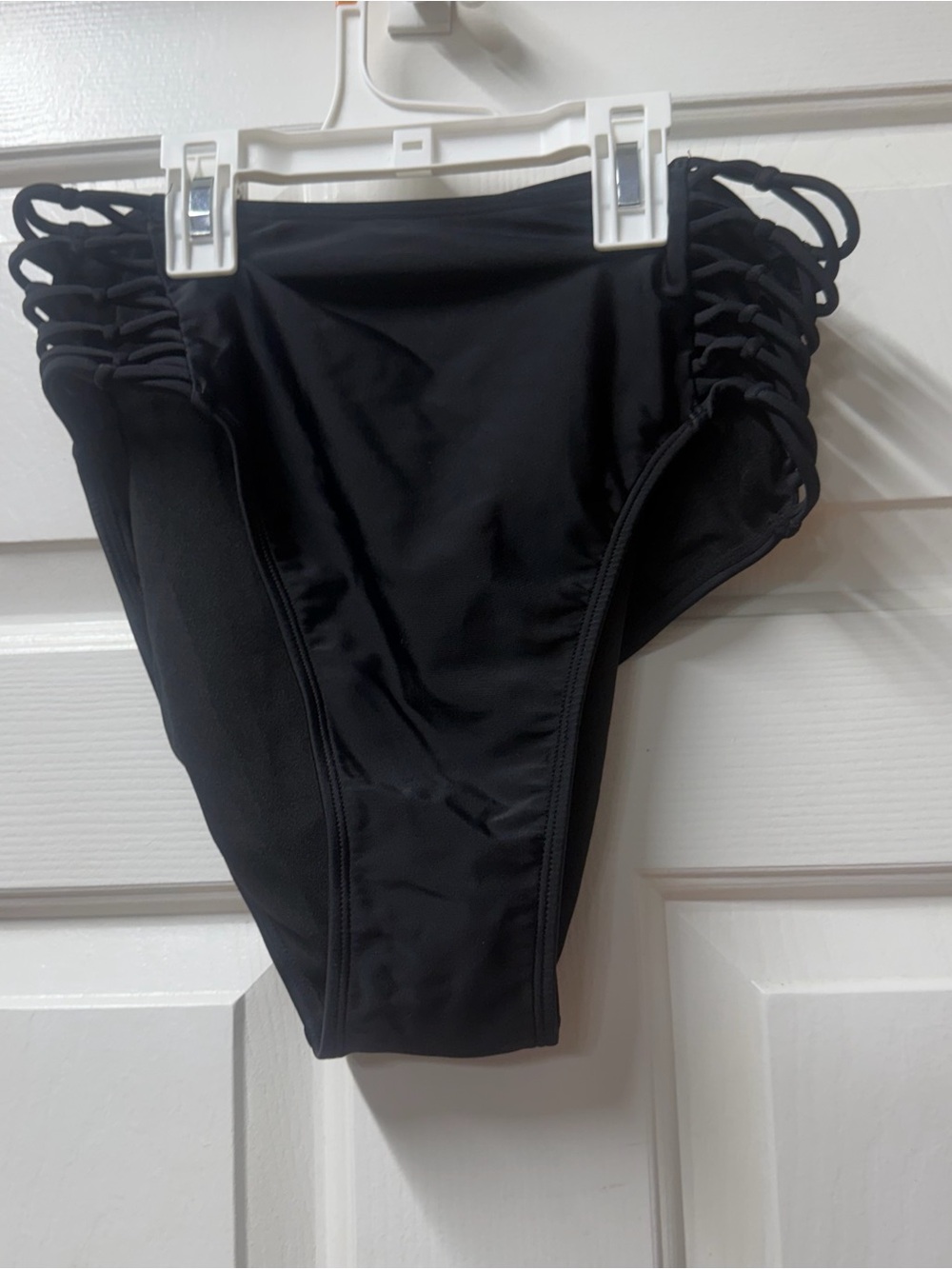 Black Strappy High-Cut Bikini Bottom L used